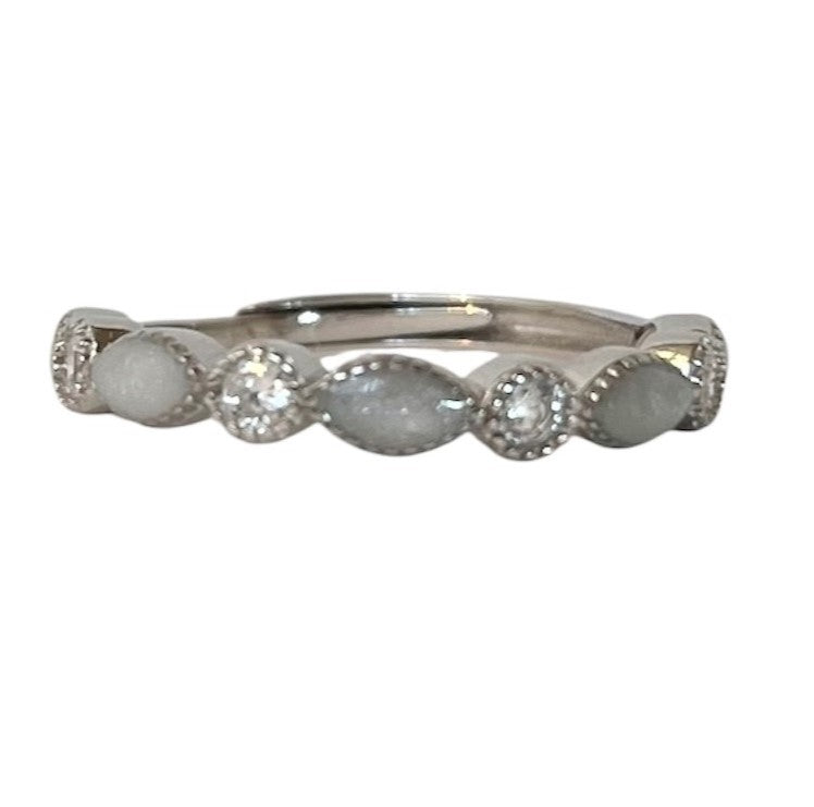 BirthStones Alma Half Band Ring - Adjustable