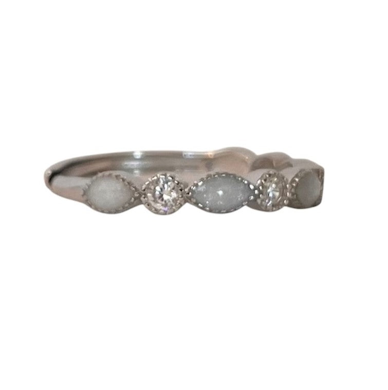 BirthStones Alma Half Band Ring - Adjustable