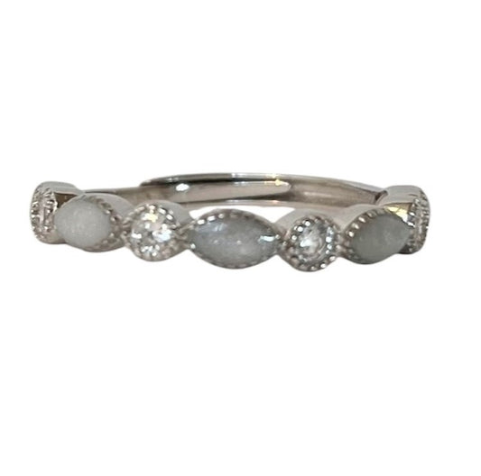 BirthStones Alma Half Band Ring - Adjustable