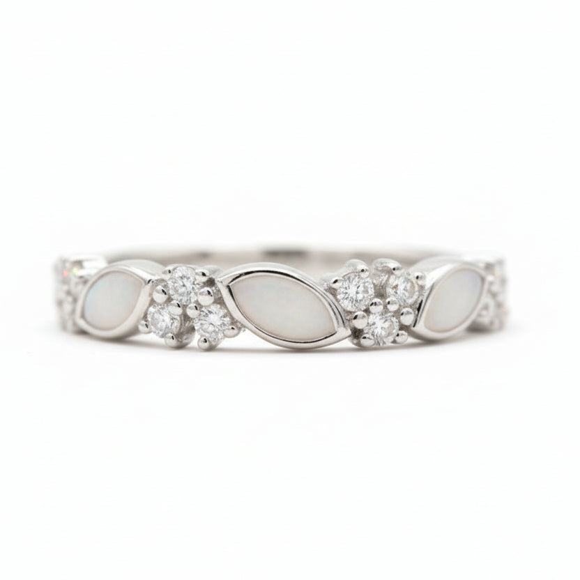 Amanecer BirthStones Half-Band Ring