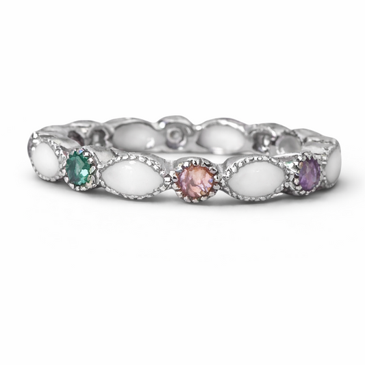 Multiple BirthStones Alma Full-Band Ring - Customized