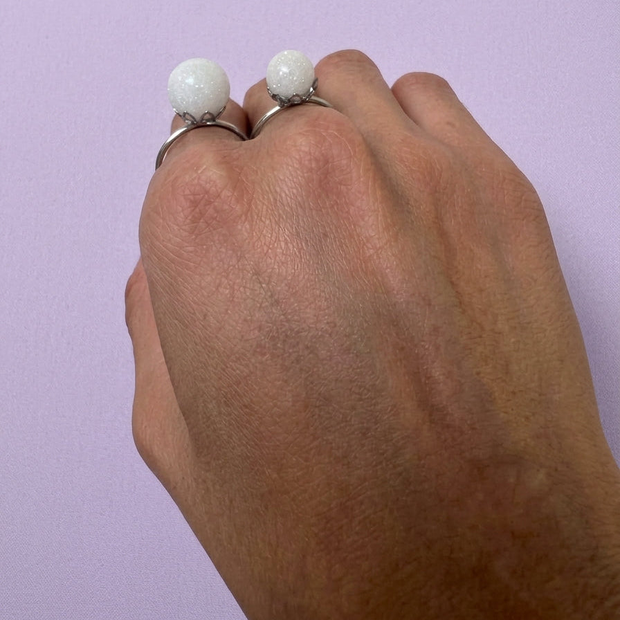 "Solo Leche Collection" Solo Perla Adjustable Ring