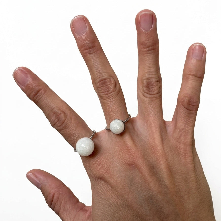"Solo Leche Collection" Solo Perla Adjustable Ring